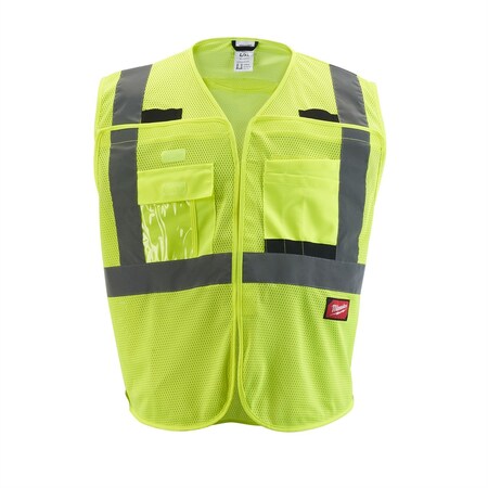 Milwaukee Tool Class 2 Breakaway High Visibility Yellow Mesh Safety Vest - 4XL/5XL 48-73-5124